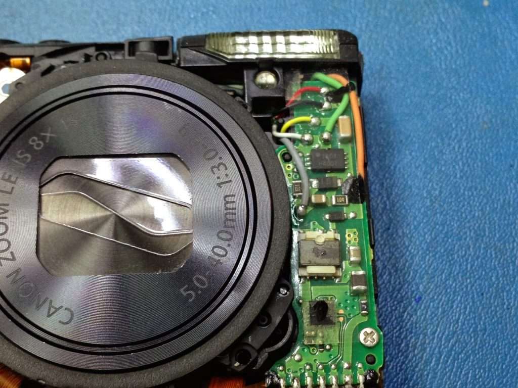 reparar camara canon circuito integrado que carga el flash