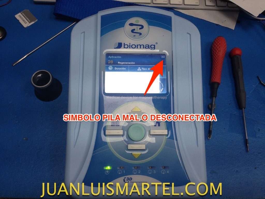 reparación de biomag lumina error de la batería mal o desconectada